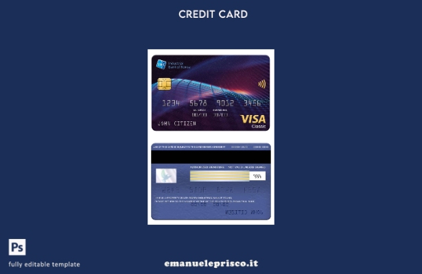modello di carta classico per visto bancario industriale della Corea del Sud in 